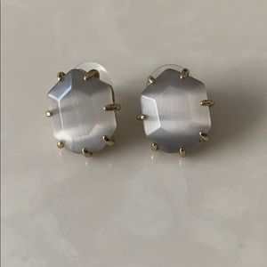 Kendra Scott Silver and Grey Stud Earrings